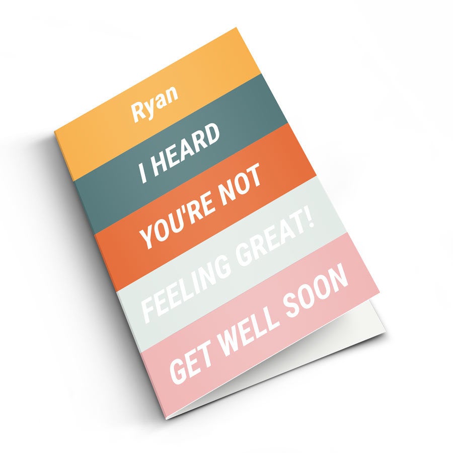 Get well soon card with photo - M - Vertical