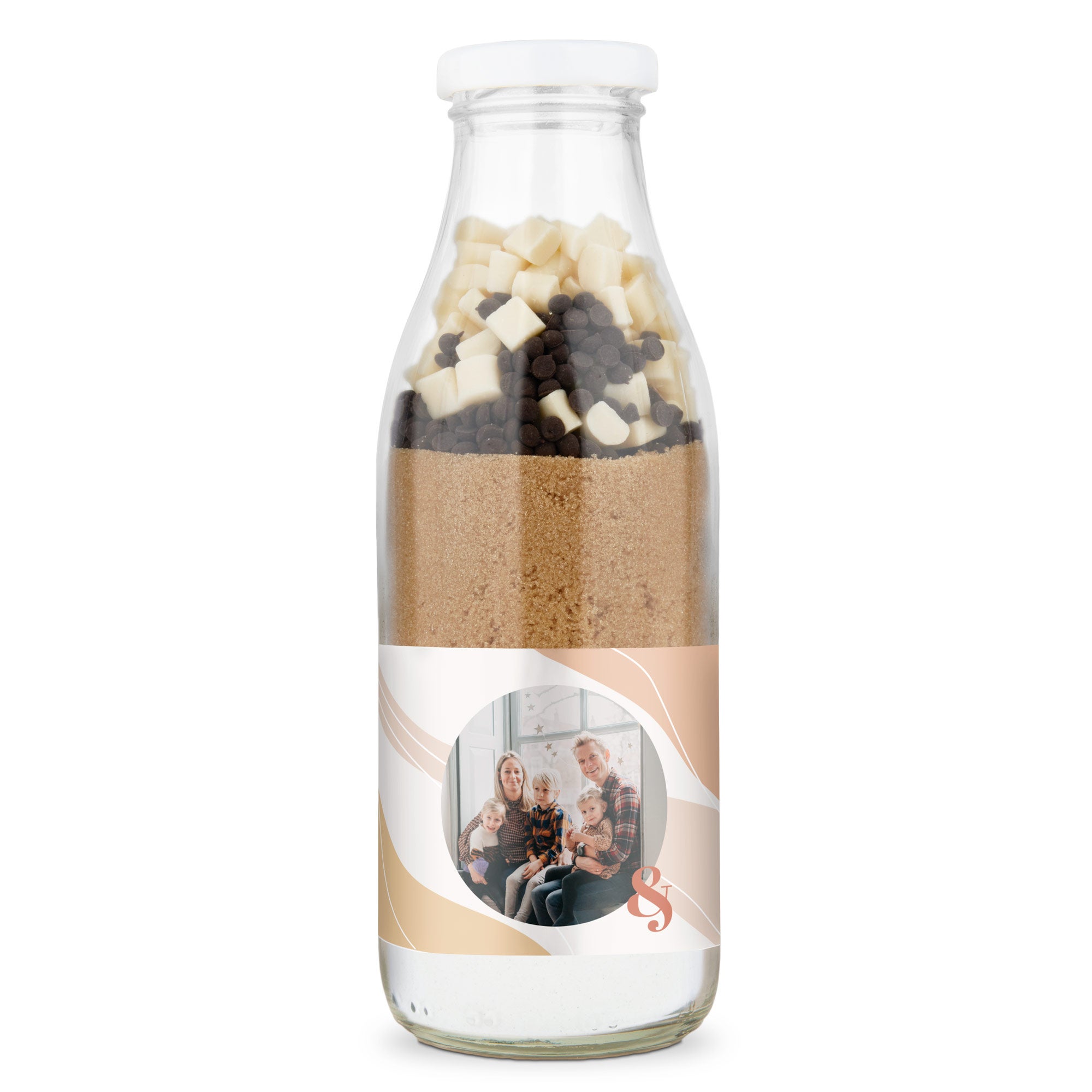 Muffin baking mixture with personalised label