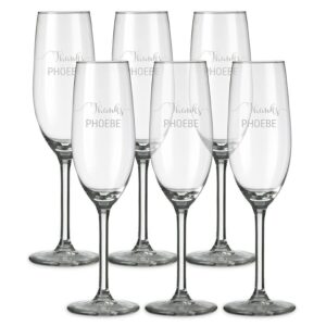 Personalised champagne glass - Engraved - 6 pcs