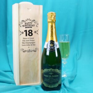 18th Birthday Gift Champagne With Gold Label And Box