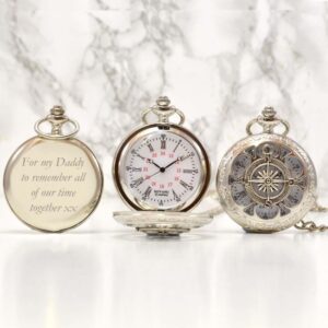 18th Birthday Gift Personalised Pocket Watch Compass Design