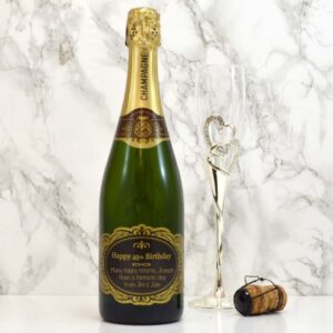 40th Birthday Champagne Gift With Customised Label