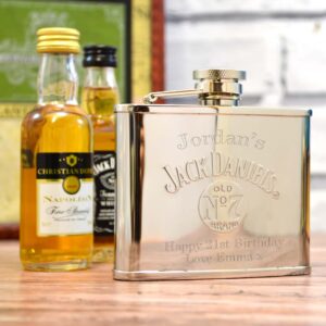 4oz Engraved Jack Daniels Hip Flask No 7 Gifts