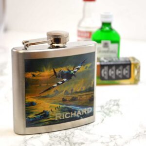 A Personalised Hip Flask with An RAF Spitfire