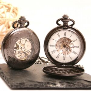 Antique Style Black Personalised Pocket Watch