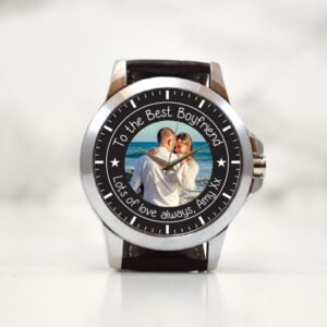 Personalised Photo Dial Wrist Watch For Boyfriend