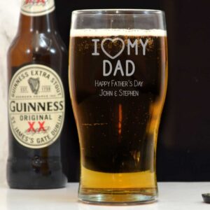 Personalised Pint Glass Gift for Dad