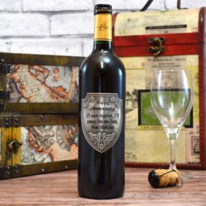 Personalised Vegan Wine With Pewter Shield Label