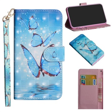 Wonder Series iPhone 12 mini Wallet Case - Blue Butterfly