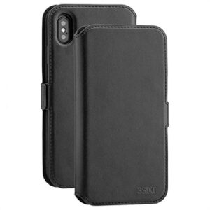 3Sixt NeoWallet 2-in-1 iPhone XS Max Leather Case - Black
