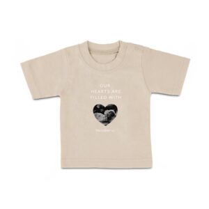 Baby T-Shirt - Printed - Short Sleeves - Beige - 62/68