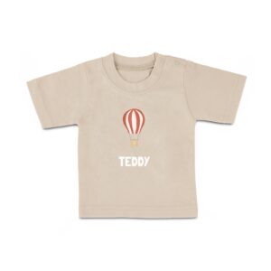 Baby T-Shirt - Printed - Short Sleeves - Beige - 74/80