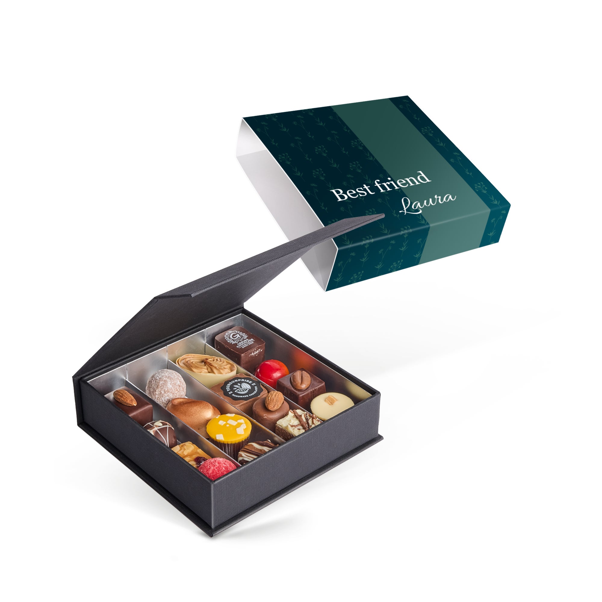Personalised chocolates in gift box (16 chocolates)