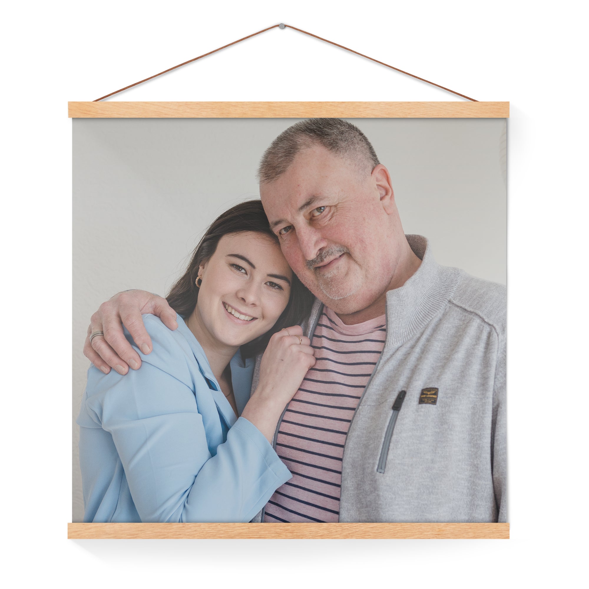 Personalised poster with wooden hanger - 50x50
